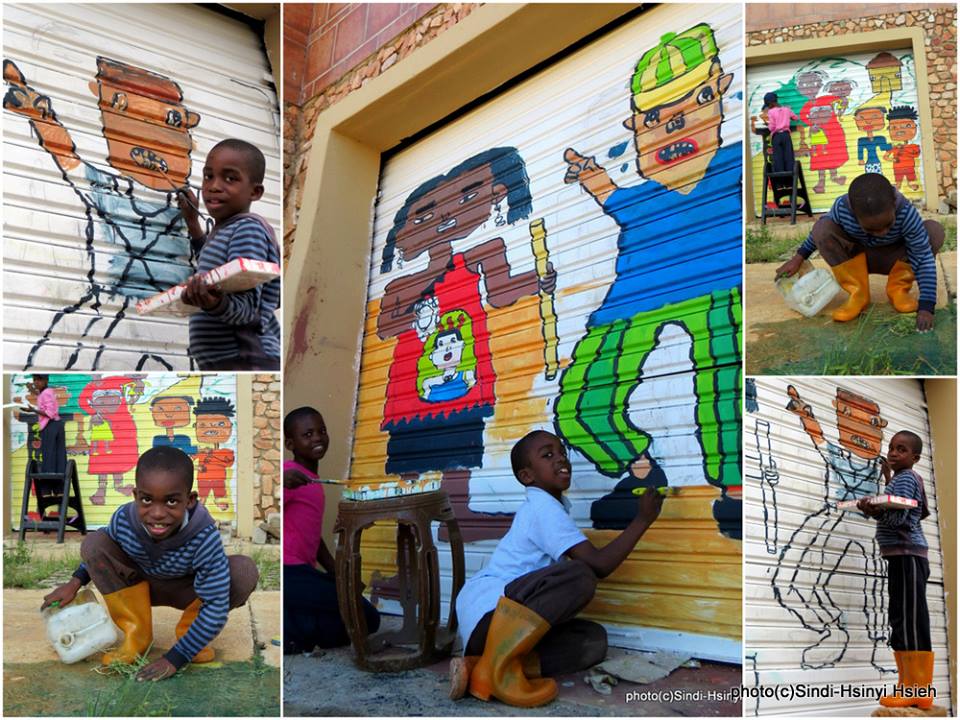 Yoga Drawing in Swaziland. "Paint with Love.Paint Instead of Pain."